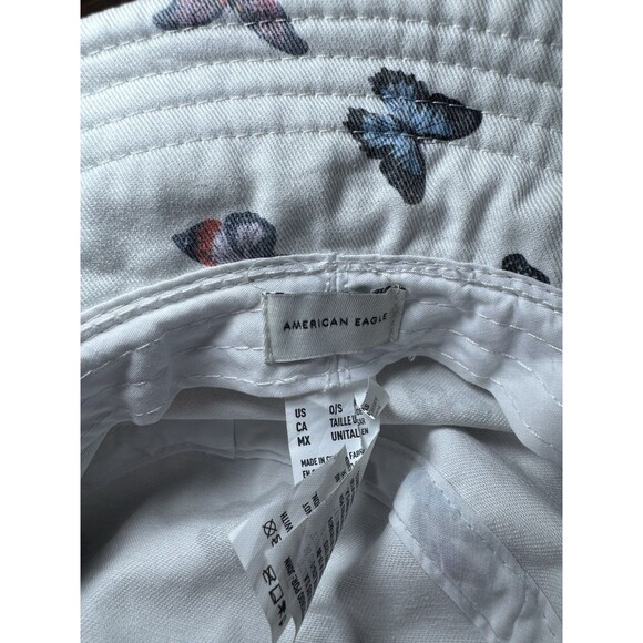 American Eagle Butterfly Print Bucket Hat White, One Size - Picture 6 of 6